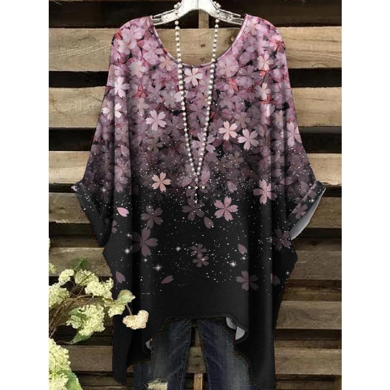 

Women s Printed Round Neck Short Sleeved T-shirt for Spring, Summer, Autumn, Lightweight, Breathable, Comfortable Top for Casual Wear 5XL