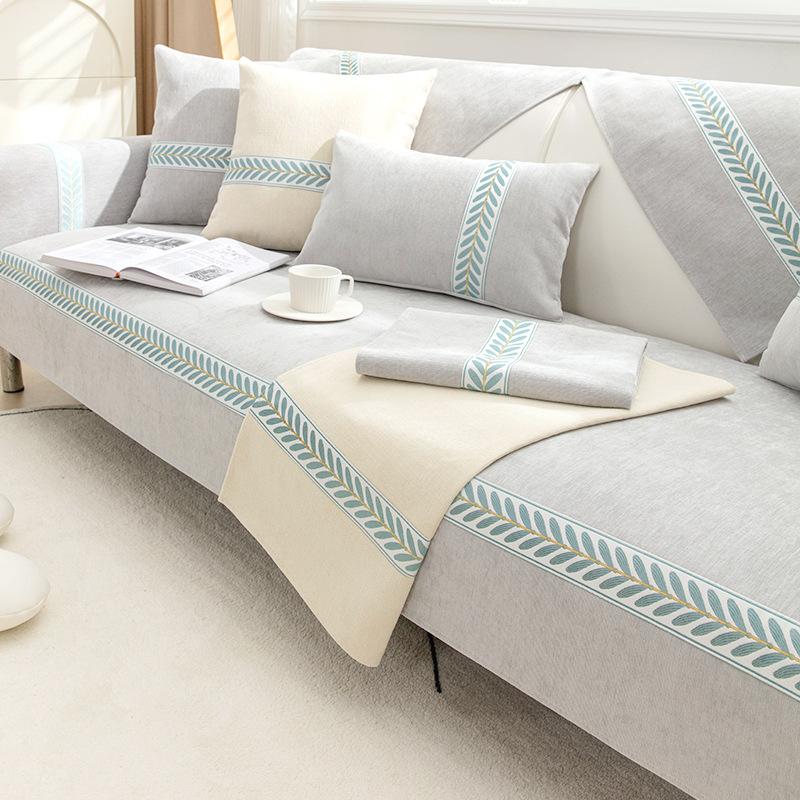 Frisches Chenille-Sofakissen, vier Jahreszeiten, universeller, rutschfester Sofabezug, komplett verpackt, einfacher Kissenbezug, Handtuch