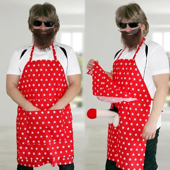 Grembiule Scherzo da Uomo con Tasca a Sorpresa Grembiule da Cucina Novità Bianco