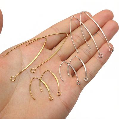 20 Stück Edelstahl 28mm 55mm Französische V-förmige Ohrhaken Ohrhaken-Findungsteile Ohrhaken-Drahtfassungen DIY Schmuckherstellung Findungsteile