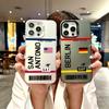Case For iPhone 17 16E 16 11 15 14 Pro MAX 12 13 MINI 7 8 Plus XR SE Silver IMD Cover Travel United States Airplane Ticket Art