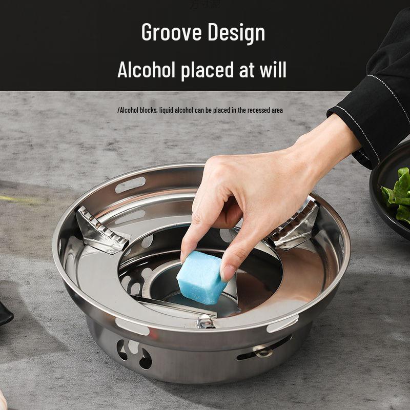 Stainless Steel Windproof Alcohol Stove for Outdoor & Indoor Use - Ideal for Hot Pots, Dorms, Restaurants & More