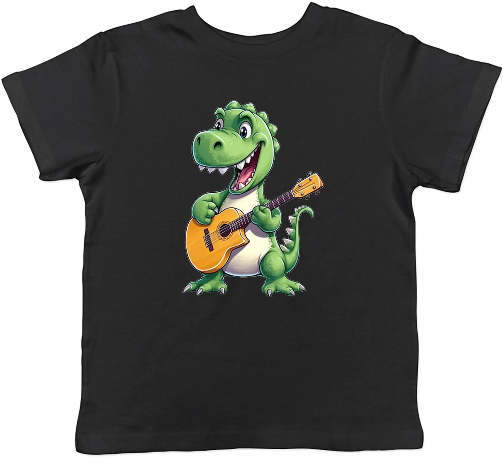 

Dinosaur T-Rex Playing Guitar Kids T-Shirt Guitarist Childrens Boys Girls Gift 140