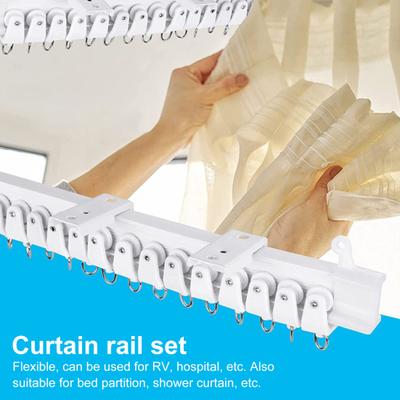 1 Set Curtain Track Accessories 1/3/5m Ceiling Curtain Track Bendable Smooth Sliding