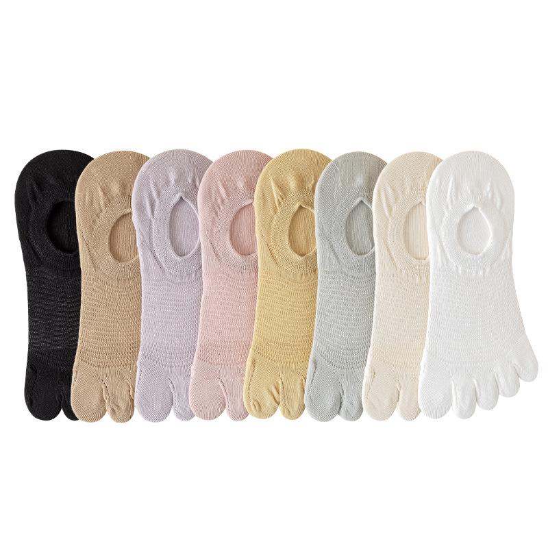Boat Socks, Invisible Socks, Women's Summer Thin Five-finger Socks, Women's Mesh Anti-slip Shallow Mouth Boat Socks, Boneless Women's Socks