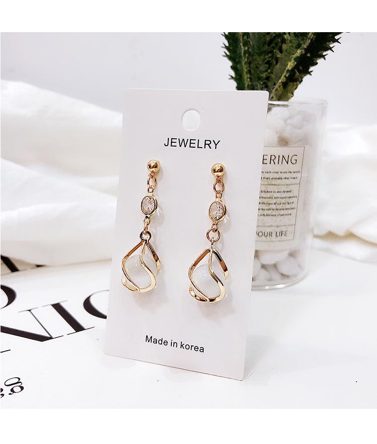 925 Silver Four-Leaf Clover Star Earrings, Korean Style, Slim Design for Women