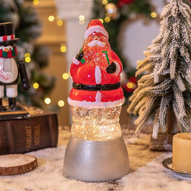 Christmas Decorations Snowman Old Man Crystal Ball Music Box Christmas Crystal Wind Lamp Christmas Gift Candle
