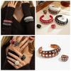 Minimalist Resin Geometric Bracelet Vintage Bracelet Ring Set Irregular Wide Bracelet  Friend Gift