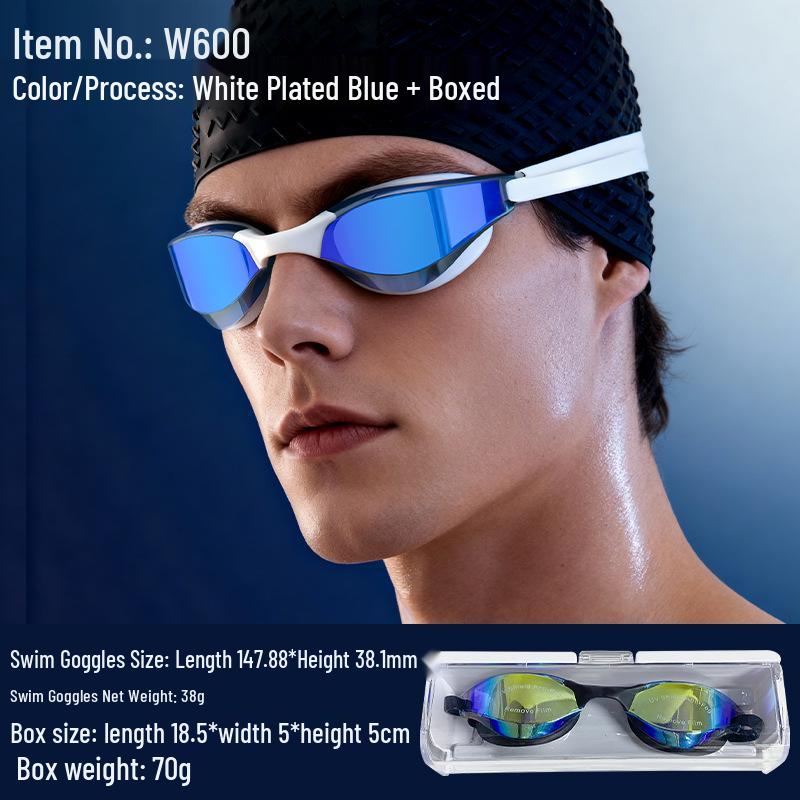 High-Definition Anti-Fog Racing Goggles - Professional Waterproof Swim Goggles for Men & Women.