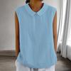Women's Fashion Solid Color Collar Sleeveless Pullover Shirt Top