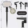 108/92 LED Solar Spotlight Outdoor Waterproof Landscape Light Adjustable Solar Garden Wall Lights Gardens Fence Pathway