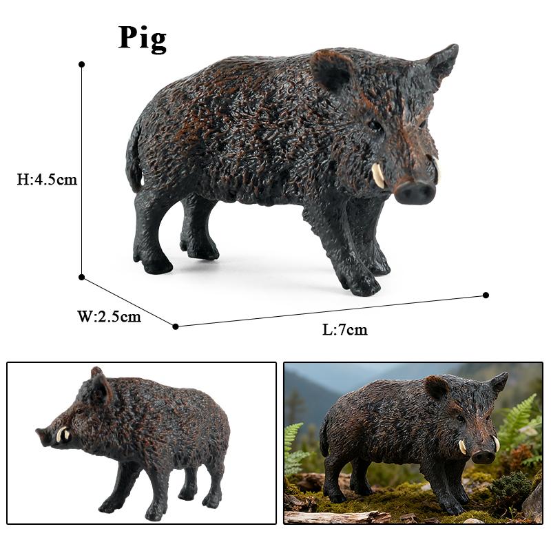 Oenux Poultry Farm Animals Model Simulation Pig Swine Sow Porcupine Boar Action Figures Figurine Lovely Educational Kids Toy