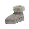 Winter Warm Women Plush Genuine Wool Leather Snow Boots Height Increase Fleece Lined Retro Short Ankle Fashion Women's Boots