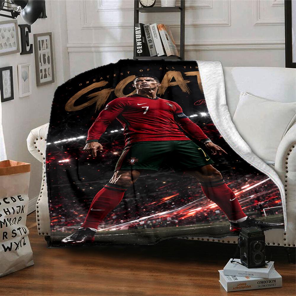 1pc Blanket - Cristiano Ronaldo Print Design,Lightweight Blanket for Sofa,Bed- Soft &Warm,Gift for All Seasons