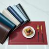 In Stock Waterproof Leather/PVC Placemat: Western Dining and Heat-Resistant Square Mat for Living Room or Hotel Use.