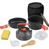 Outdoor Cookware Set DS311: 2-3 Person Portable Picnic Set with 1.1L Teapot and Tableware Accessories
