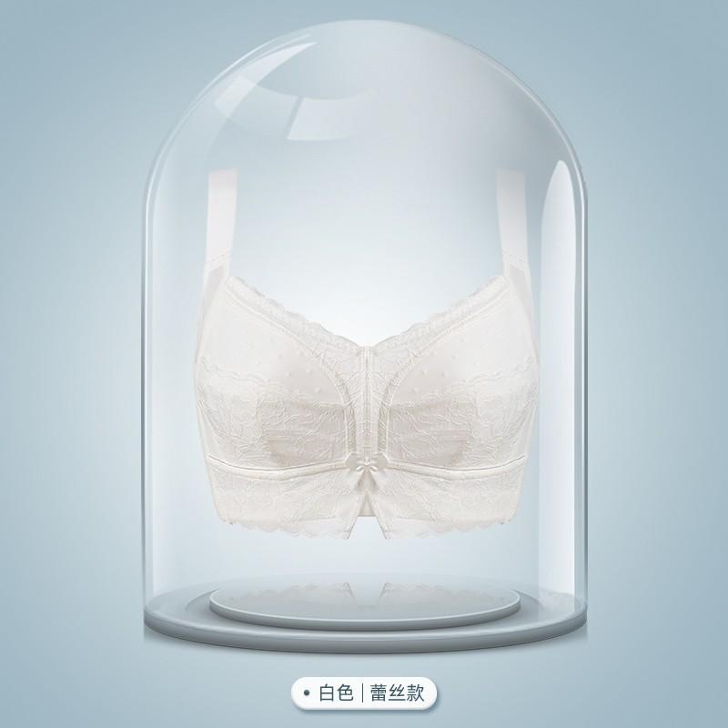 Summer ultra-thin large-breasted small underwear women's all-inclusive steel-free white sexy large-size bra