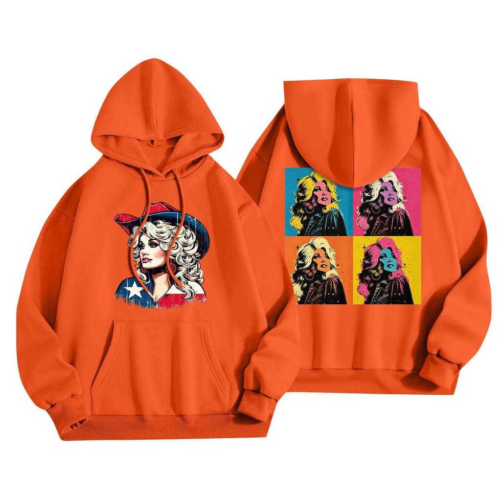 Unisex Printed Long Sleeve Pullover Hoodie Lightweight for Men and Women