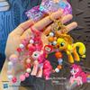 Genuine My Little Pony Beaded Keychain: Twilight Sparkle & Pinkie Pie Figurine Ornament