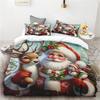 New Style Duvet Cover Christmas Santa Elk HD Printing One Quilt Cover Two Pillowcases Cover Set Bed Linen For Home Decorations