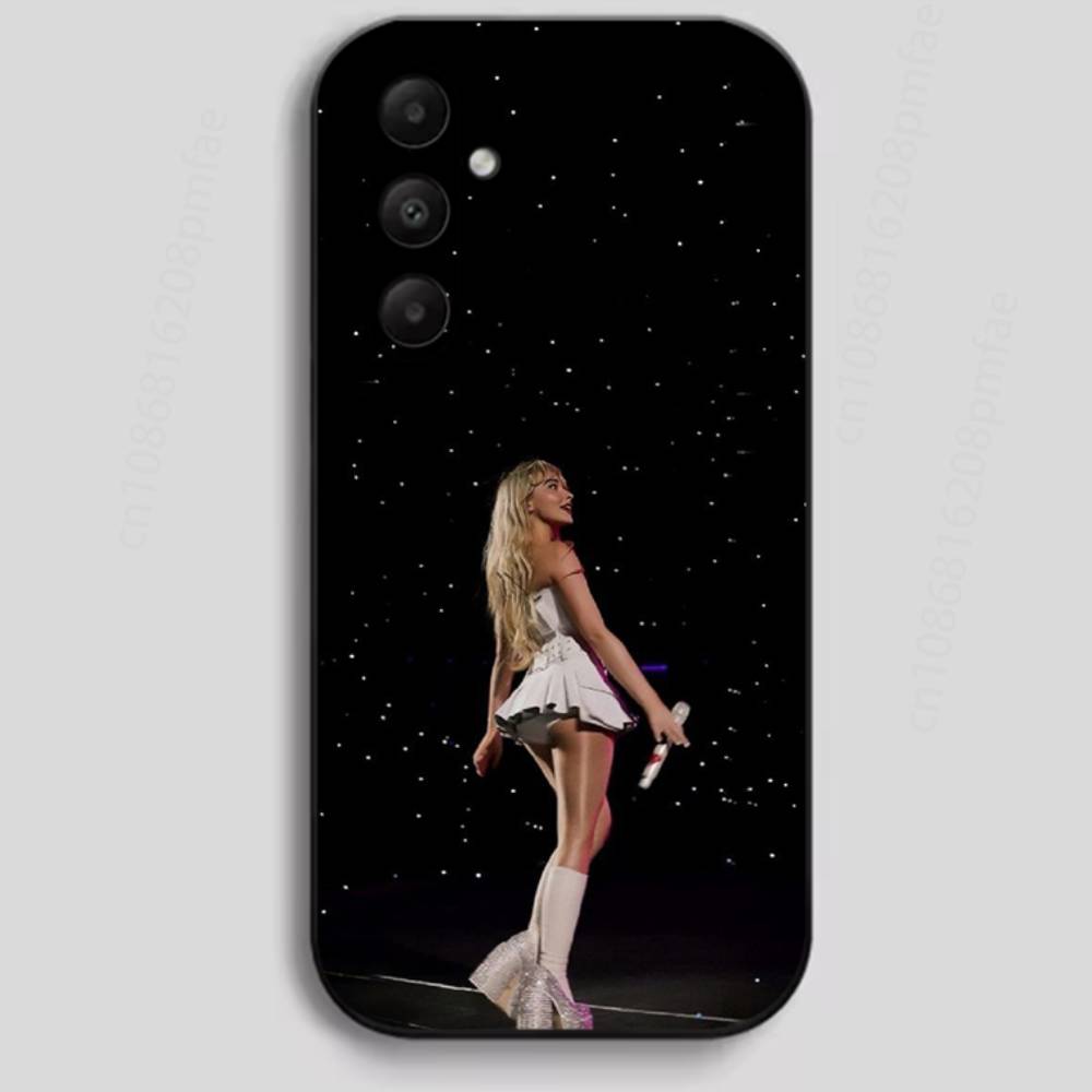 Singer S-Sabrina Carpenter Handyhülle für Samsung Galaxy A13,21s,22,31,32,40,52,71,A91 Weiche Schwarze Hülle