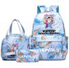 3Pcs/set Anime Demon Hunters Printed Backpack Handbag Pencil Case for Teenager Student Bookbag Schoolbag Women Large Capacity Waterproof Bag