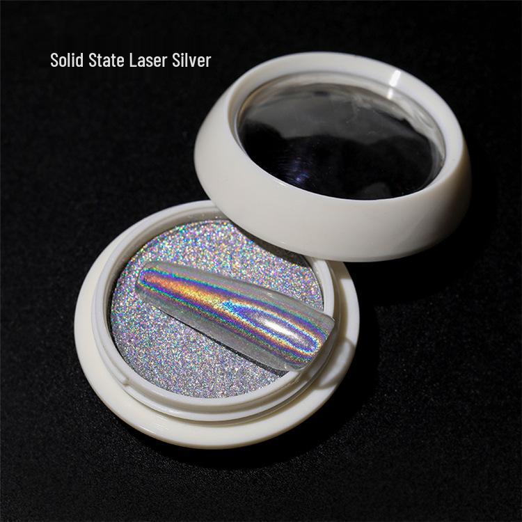Solid Laser Powder for Nail Art: Gold, Silver, Titanium, and Mirror Glitter