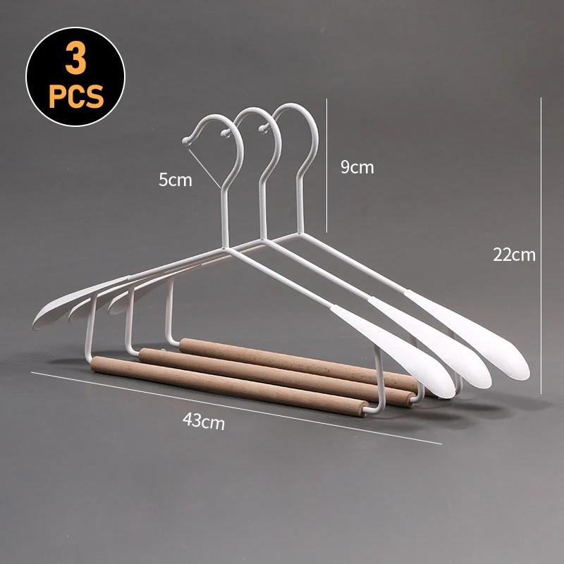 Wooden Coat Pants Hanger Luxury Durable Metal Wood Suit Hanger with 360° Swivel Hook Household Wardrobe Clothes Organizer