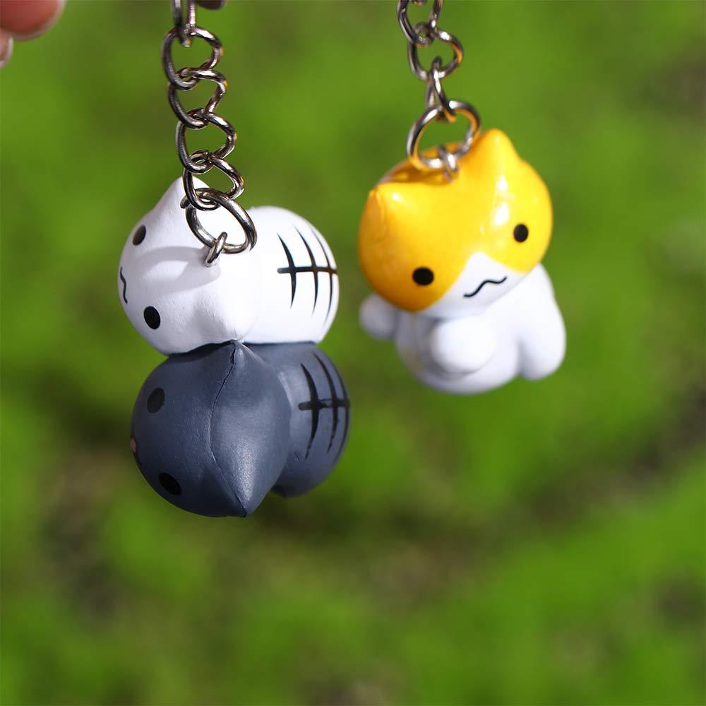 Pendent Charm Cartoon PVC Key Ring Kitten Key Chain Lucky Cat Keychain Bag Pendant Cat Keyring