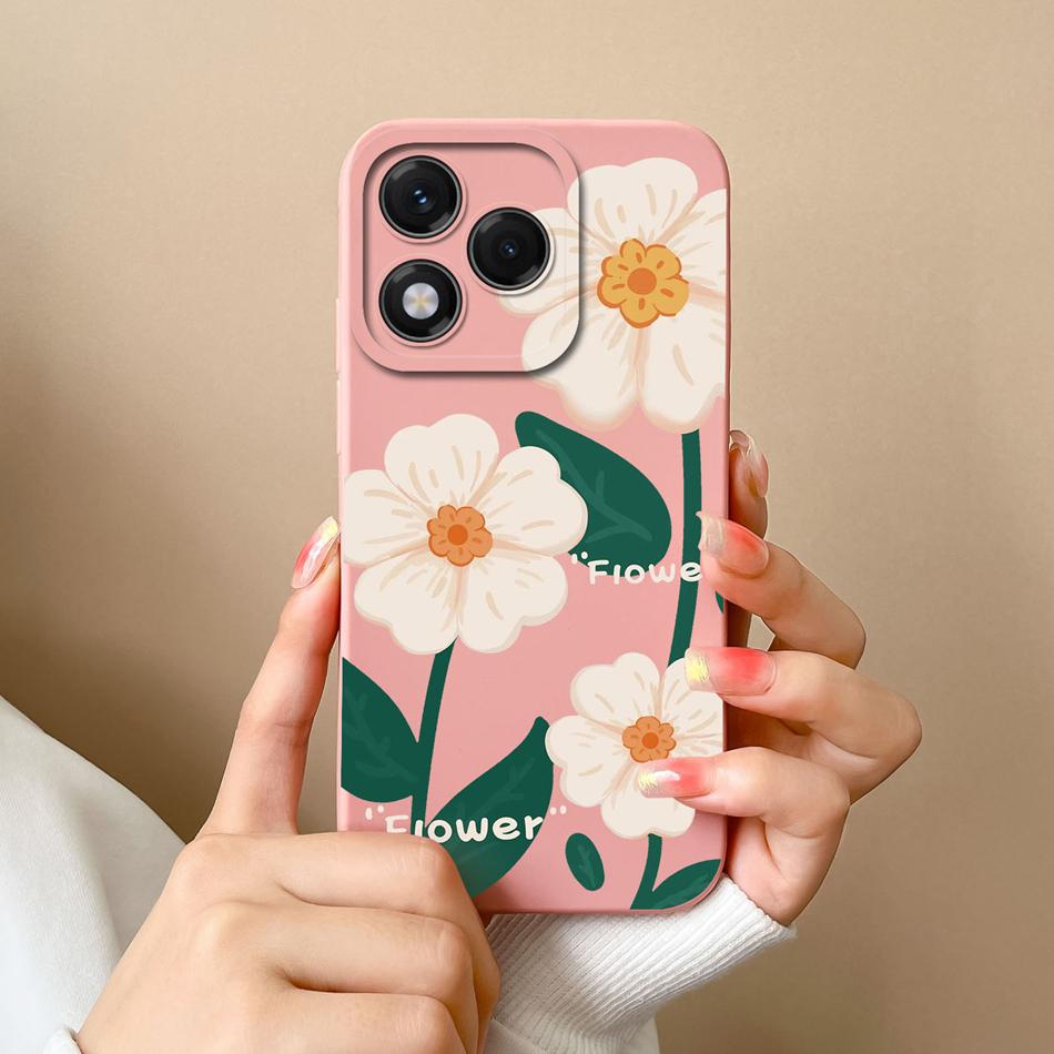 Case For Honor 400 Lite Candy Painted Flowers Phone Cover Soft Liquid Silicone Upgrade Camera Protection Shockproof Back Covers