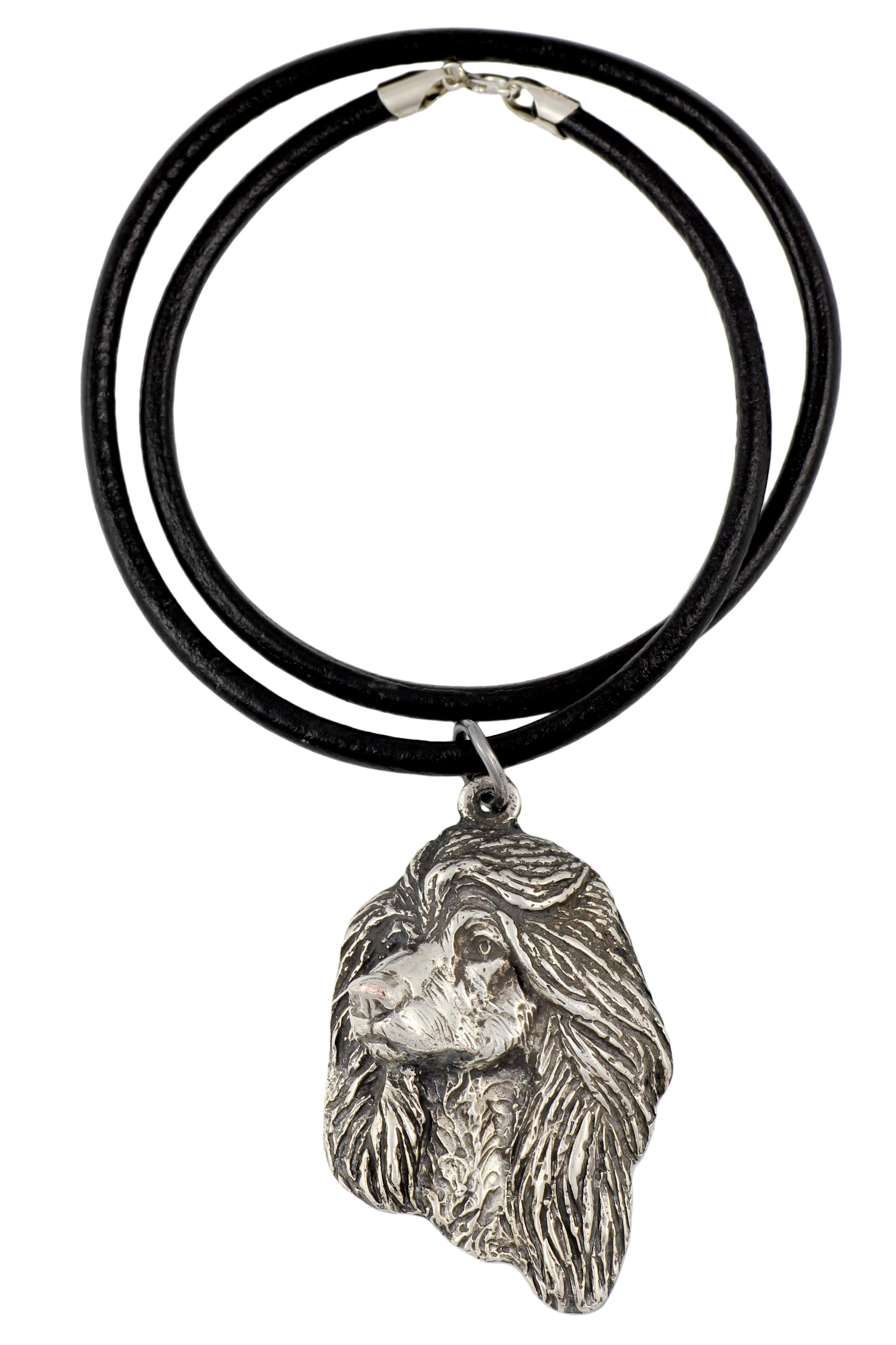 

Afghan Hound, Tazi I - Necklace with dog, silver-plated pendant for dog fan, unique jewelry by Art-Dog brand срібний