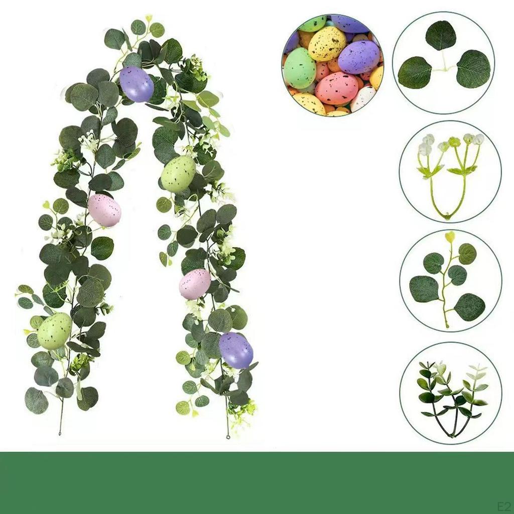 Artificial Easter Egg Garland Seasonal Decoration Greenery for Mantle Fireplace