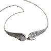 Trendy Angel Wing Feather Clavicle Necklace Silver-Color Statement Neckchain Accessory For Parties And Daily Use
