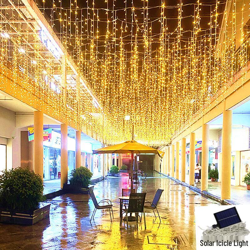 Waterproof Outdoor LED Icicle Curtain Lights - Colored, Low Voltage, Perfect for Shopping Mall Decoration