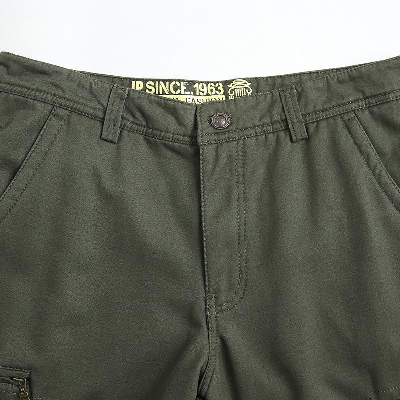Plus-Size Men Work Pants Spring Autumn Outdoor Straight-Leg Trousers Durable Cotton Cargo Pants With Multi Pockets