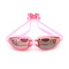 Adult Swim Glasses Anti-Fog Silicone Swimming Pool Goggles with Adjustable PC Lens and Mirrored Diopter Black Color