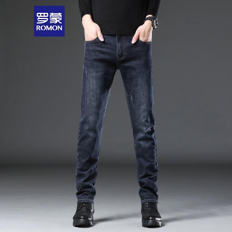 ROMON Men's GZ22 Slim Straight Business Casual Jeans