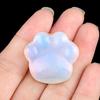 Faux Crystal Cat Paw Ornament Healing Natural Stone Kitten Paw Statue Carving Animal Claw Figurine Desktop Decoration Cat Lovers Gift