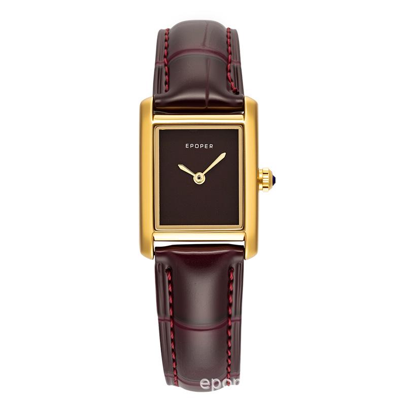 Klassische Vintage Lederarmband Wasserdichte Quarz-Uhr