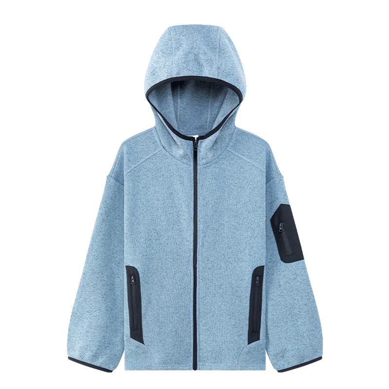 Zuo Xi Boys' Far Infrared Anti-static Hooded Fleece Jacket