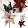 Xmas Glitter Flower 1 Pcs 28cm Atmosphere Beautiful Ornament