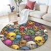 Skull Theme Pattern Round rug,Carpet Rug for Living Room Bedroom Sofa Playroom Decor,Non-slip Floor Mat,Holiday Gifts and Birthday Gifts