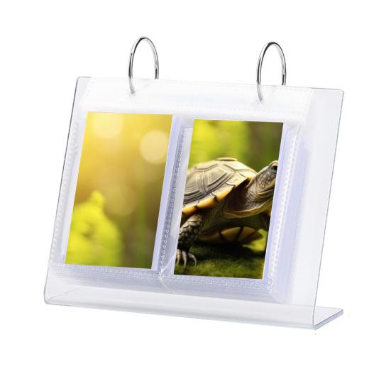 1 Set Small Desktop Photo Album Picture Display Acrylic Mini Photo Book for Photos Postcards of 3/4/5/6 Inches Creative Desk Calendar Album for Home