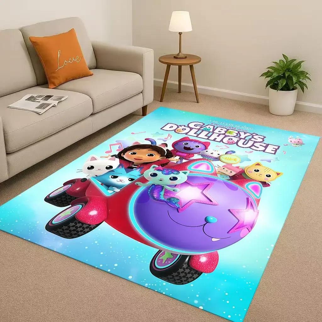 Tappeto Kawaii Casa delle Bambole di Gabby Cartone Animato Ragazza Soggiorno Area Antiscivolo Tappeto Morbido per Camera da Letto Sala Giochi e Divano, Zerbino Decorazione Casa
