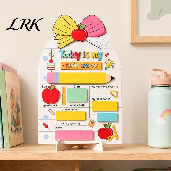 Campus Style Sign Personalized First Day of School Wooden Sign, Reusable Erasable Back to Board, Cute Classroom Decor, Keepsake Memory Tracker