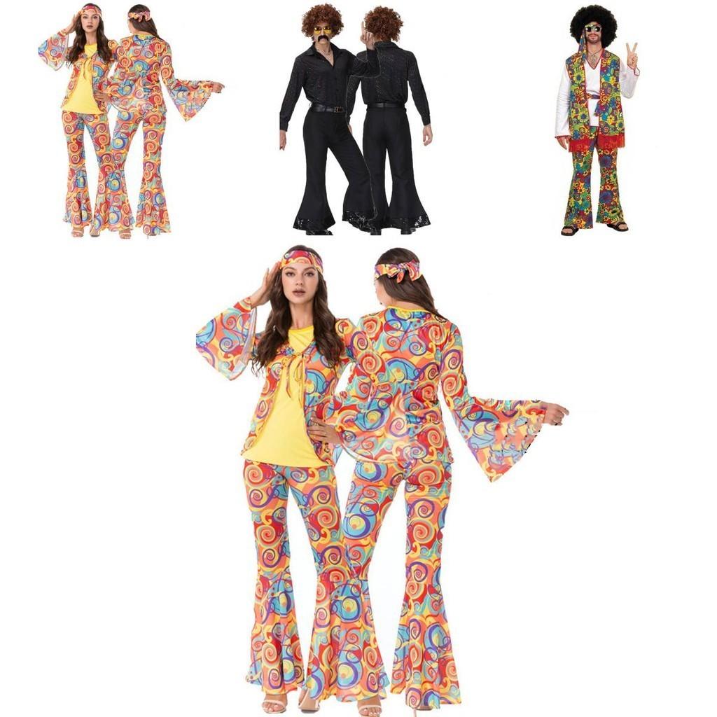 70er Retro Disco Cosplay Kostümset Für Männer Und Frauen Perfekt Für Halloween Und Themenpartys