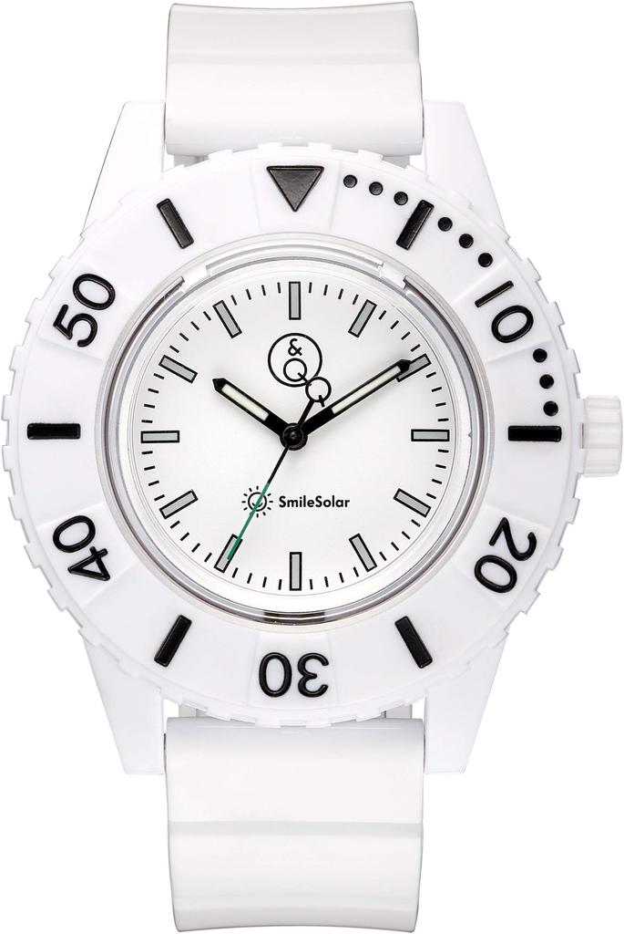 Watch Analog Smile Solar Divers Waterproof Urethane Belt White [Citizen Q&Q] RP30-001 Men's