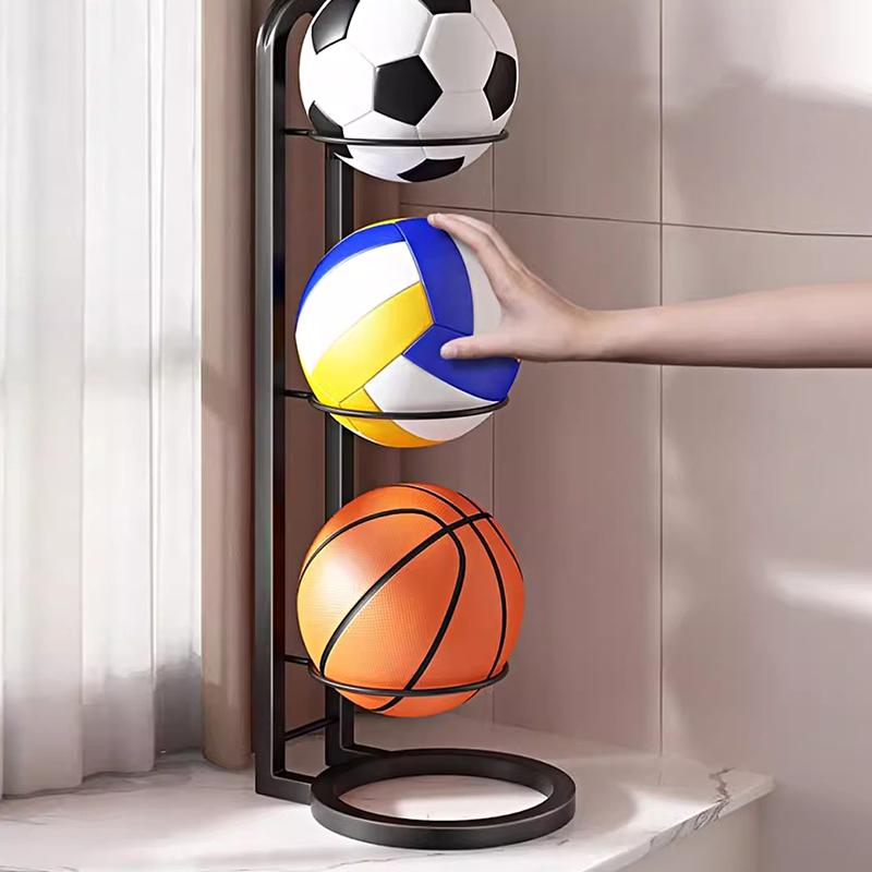 3/4 Layers Space-Saving Compact Design Portable Adjustable Basketball Display Stand Easy Assembly