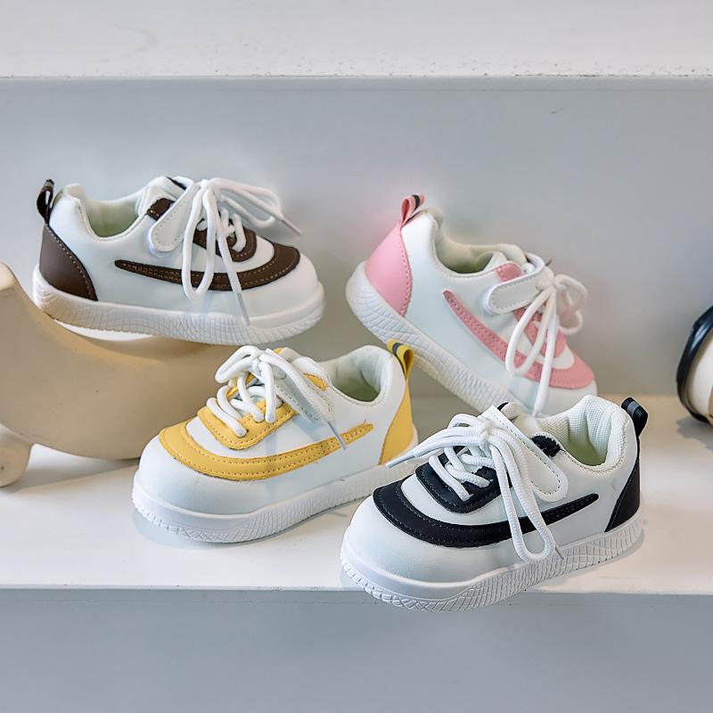 Children's board shoes 25 autumn new boys' sports shoes girls' casual shoes medium and small children's soft-soled breathable white shoes