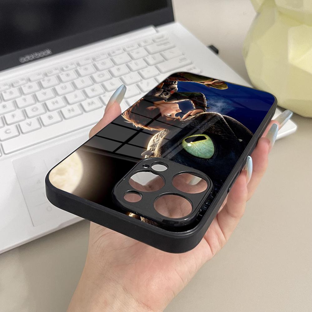 Cartoon T-Toothless Dragon Phone Case Glass For Samsung Galaxy S26 S25 S23 S24 S21 S22 S20 Ultra Fe Plus A16 Cover